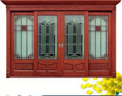 Chiny Red  Carve patterns solid Wooden Automatic telescoping sliding doors firma
