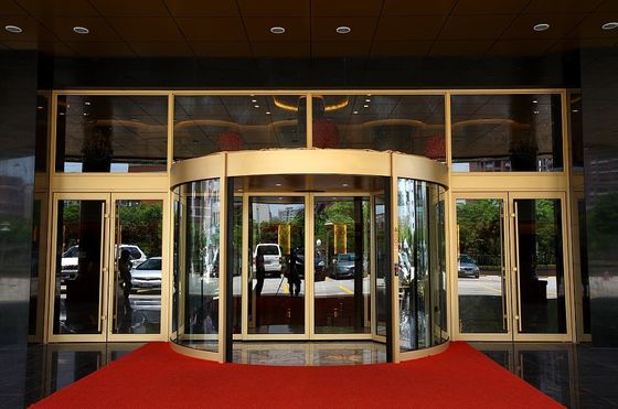 Chiny Luxurious building entrance Automatic curved sliding door Of Aluminium / steel frame fabryka