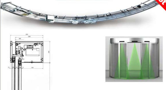 Chiny Hotel / Airport Revolving Automatic Curved Sliding Door , 80V to 220V 50/60Hz fabryka